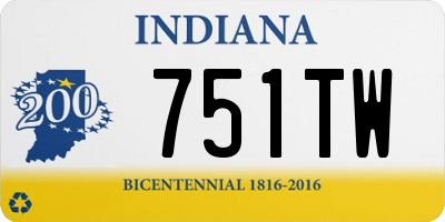 IN license plate 751TW