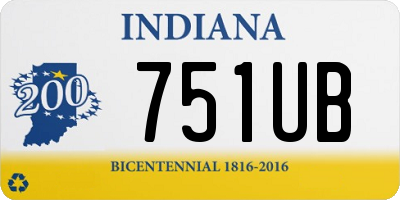 IN license plate 751UB