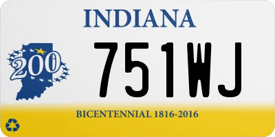 IN license plate 751WJ