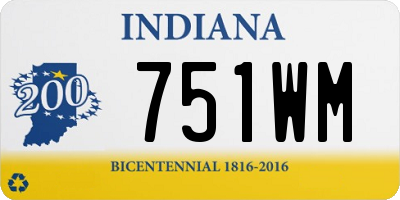 IN license plate 751WM