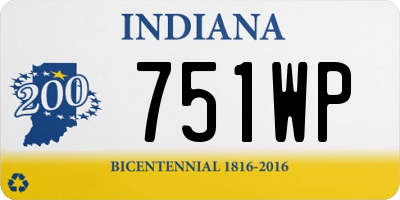 IN license plate 751WP
