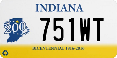 IN license plate 751WT