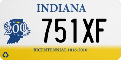 IN license plate 751XF