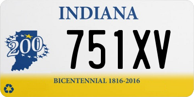 IN license plate 751XV