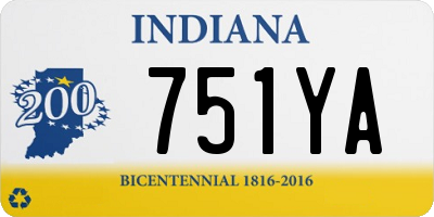 IN license plate 751YA
