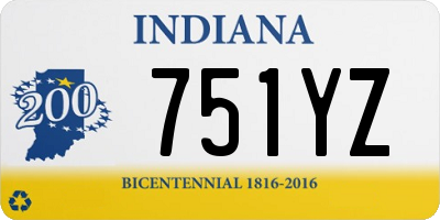 IN license plate 751YZ