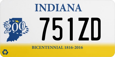 IN license plate 751ZD