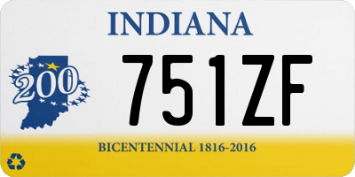 IN license plate 751ZF