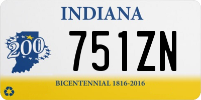 IN license plate 751ZN