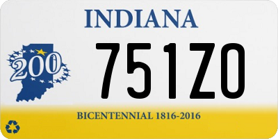 IN license plate 751ZO