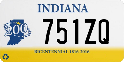 IN license plate 751ZQ