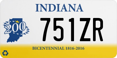 IN license plate 751ZR