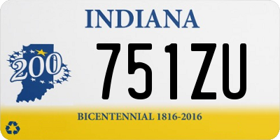 IN license plate 751ZU