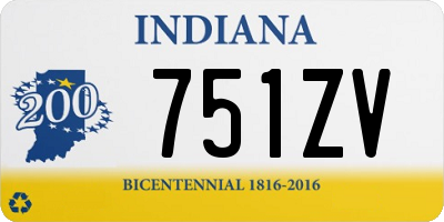 IN license plate 751ZV