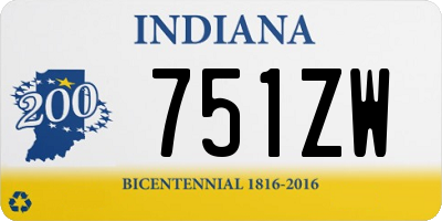 IN license plate 751ZW