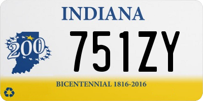 IN license plate 751ZY