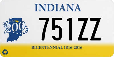 IN license plate 751ZZ