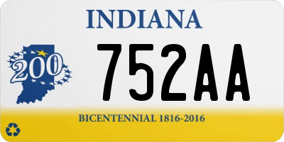 IN license plate 752AA