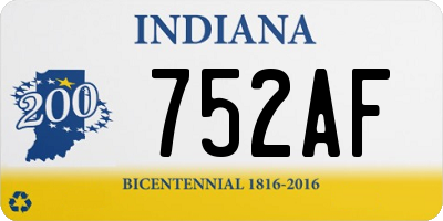 IN license plate 752AF