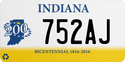 IN license plate 752AJ