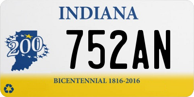 IN license plate 752AN