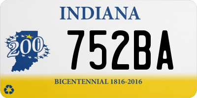 IN license plate 752BA