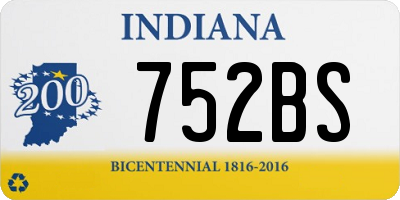 IN license plate 752BS