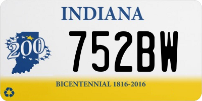 IN license plate 752BW