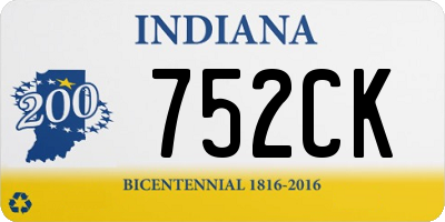 IN license plate 752CK