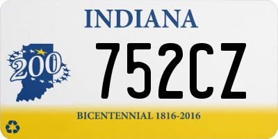 IN license plate 752CZ