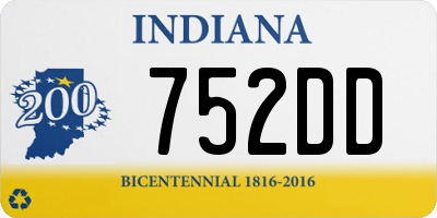 IN license plate 752DD