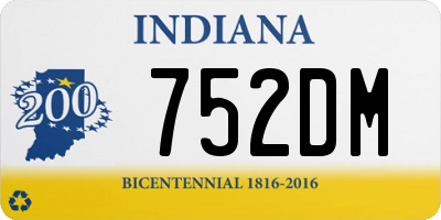 IN license plate 752DM