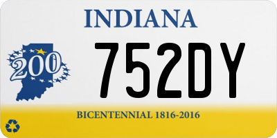 IN license plate 752DY