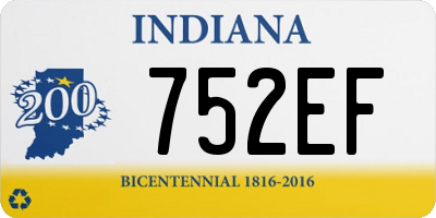 IN license plate 752EF