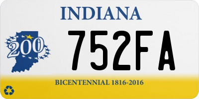 IN license plate 752FA