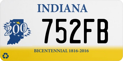 IN license plate 752FB