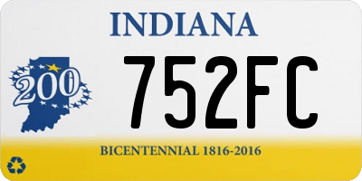 IN license plate 752FC