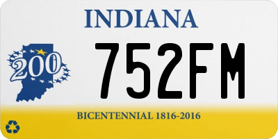 IN license plate 752FM