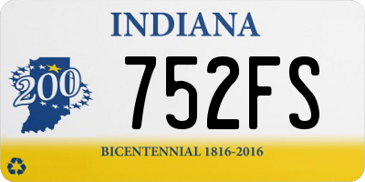 IN license plate 752FS