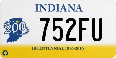 IN license plate 752FU