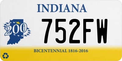 IN license plate 752FW