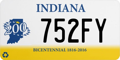 IN license plate 752FY