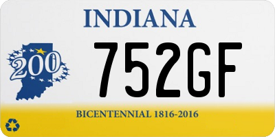 IN license plate 752GF