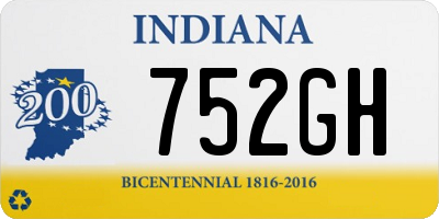 IN license plate 752GH