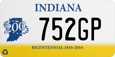 IN license plate 752GP