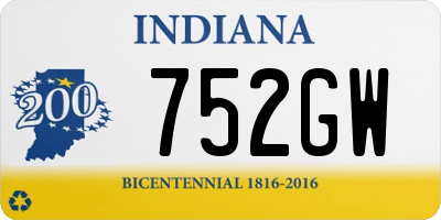 IN license plate 752GW