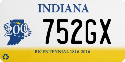 IN license plate 752GX