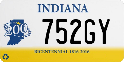 IN license plate 752GY