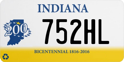 IN license plate 752HL