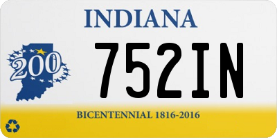 IN license plate 752IN